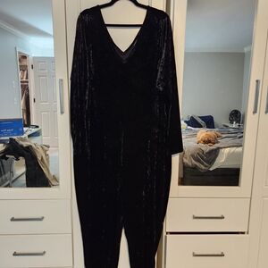 Torrid Black Velvet Jumpsuit